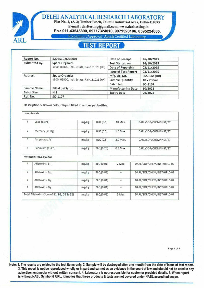 Lab test report
