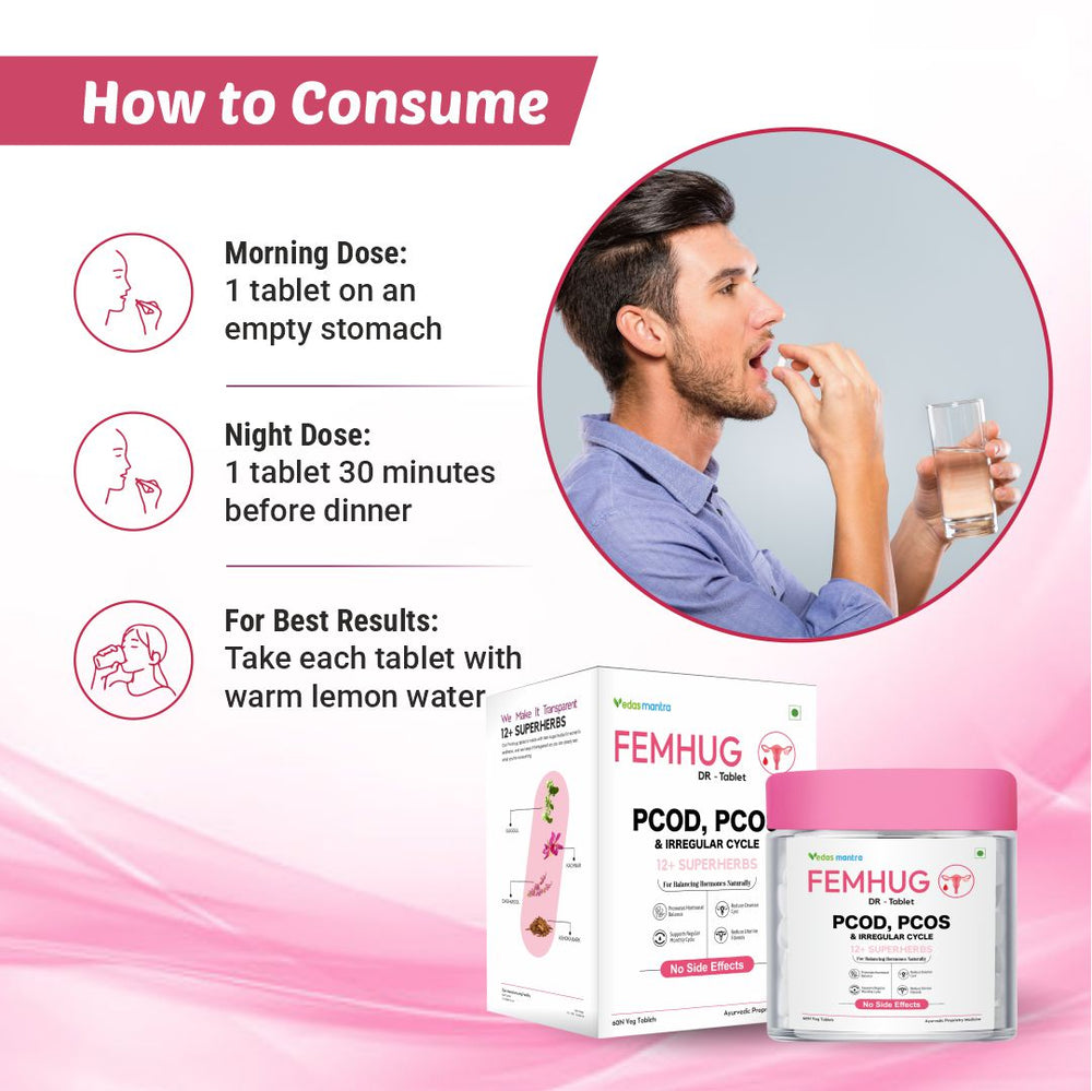 Femhug Tablet for Female Wellness (Free Consultation + Free diet Plan)