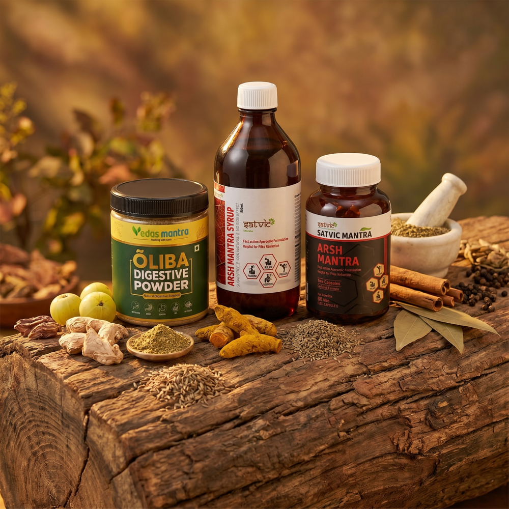 Arsh Mantra Piles Kit for for Piles | Fissure | Fistula - Arsh Mantra Capsule +  Syrup+Oliba Powder(Free Consultation + Free diet Plan)