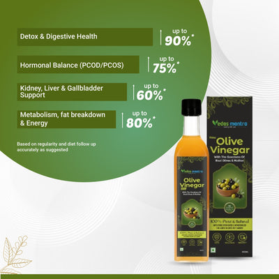 Vedas Olive Vinegar with Real Olive (Free Consultation + Free diet Plan)