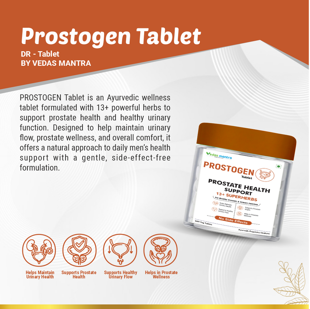 Prostogen Tablet Natural Prostate Care And Urinary Health Supplement For Men   (Free Consultation + Free diet Plan)