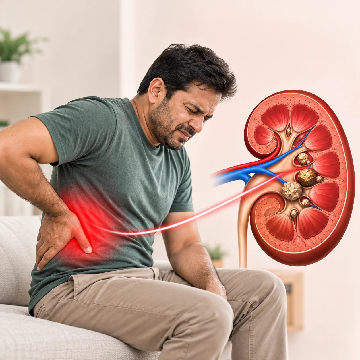 कमर और पेट के side में दर्द, Kidney Stone